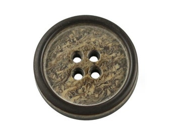 Large Dark Brown Button, "Tree" Pattern, 21mm to 30mm, Pack of 10(B197)