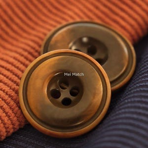 Botones de corozo marrón, tonos marrones cálidos con sutiles vetas de madera, 15 mm, 18 mm, 20 mm, 23 mm o 25 mm, paquete de 10 (B1682)