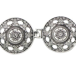 Silver Color Cloak Closures Boho Style, 6.5cm/2.5&quot;, To Sew On , Pack of 2 Sets(B1126)