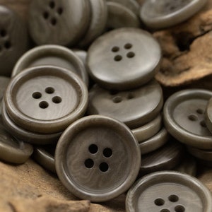 Brownish Green Corozo Buttons, Eeco-friendly 4 hole, 15mm or 20mm, Pack of 10(B320)