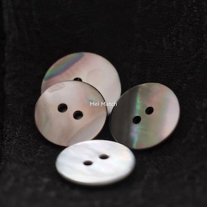 黒真珠貝ボタン、天然虹色、9mm～20mm、10個入りパック（B416）