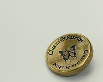 Boutons en bronze ancien, boutons papillon, 18mm, 22mm, Pack de 10
