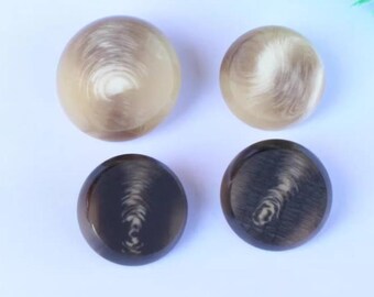 Boutons de veste aspect corne marron, marron clair et marron foncé, dessus plat, 25 mm, 30 mm, lot de 6(B1947)