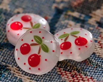 Cherry Clear Plastic Buttons, 12.5 mm & 14 mm, Pack of 10(B1970)