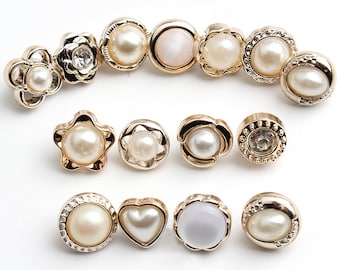 Round Shirt Buttons, Faux Pearl Dome with Shank,9mm to 11mm/ 0.35" to 0.43", Pack of 10 PCS