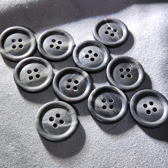 Grey and Black Real Horn Suit Buttons, 15mm, 18mm, 20mm, 23mm, 25mm, Pack of 6(B1940)