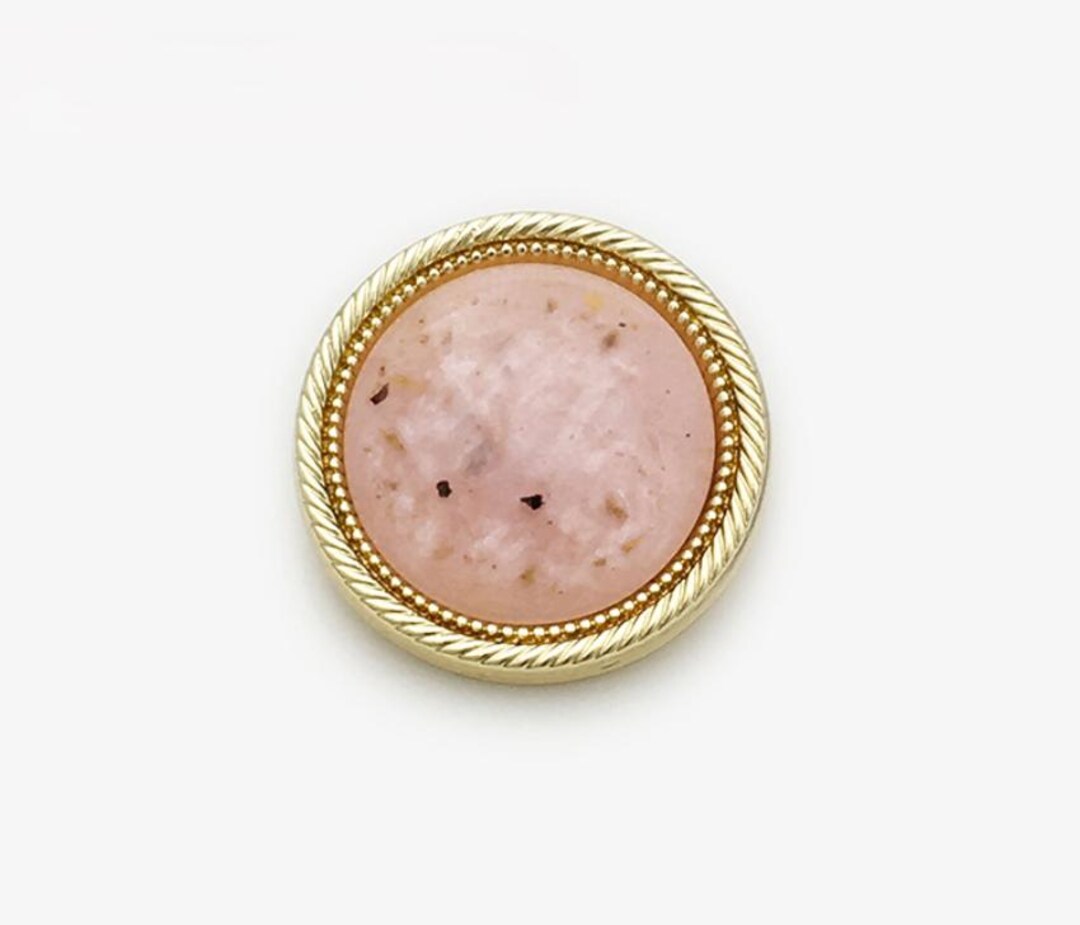 Shank Button Gold Rim Pink Stone Look Metal Shank Buttons With Gold Rim, 15mm, 17.5mm, 21mm ...