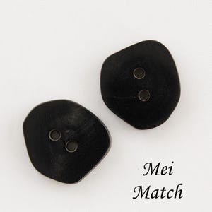 Genuine Horn Buttons, Rock Shaped, 12mm, 15mm, 20mm, Pack of 10(B825) image 3