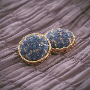 Botones azules con diseño de cesta tejida, con vástago metálico, de 18 mm, 20 mm y 25 mm, paquete de 10 (B1012)