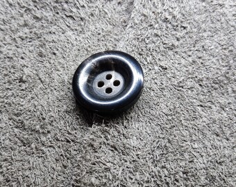Glossy Horn Buttons, with Thick Rim, Black or Brown, 15mm, 23mm, 25mm, Pack of 10(B056)