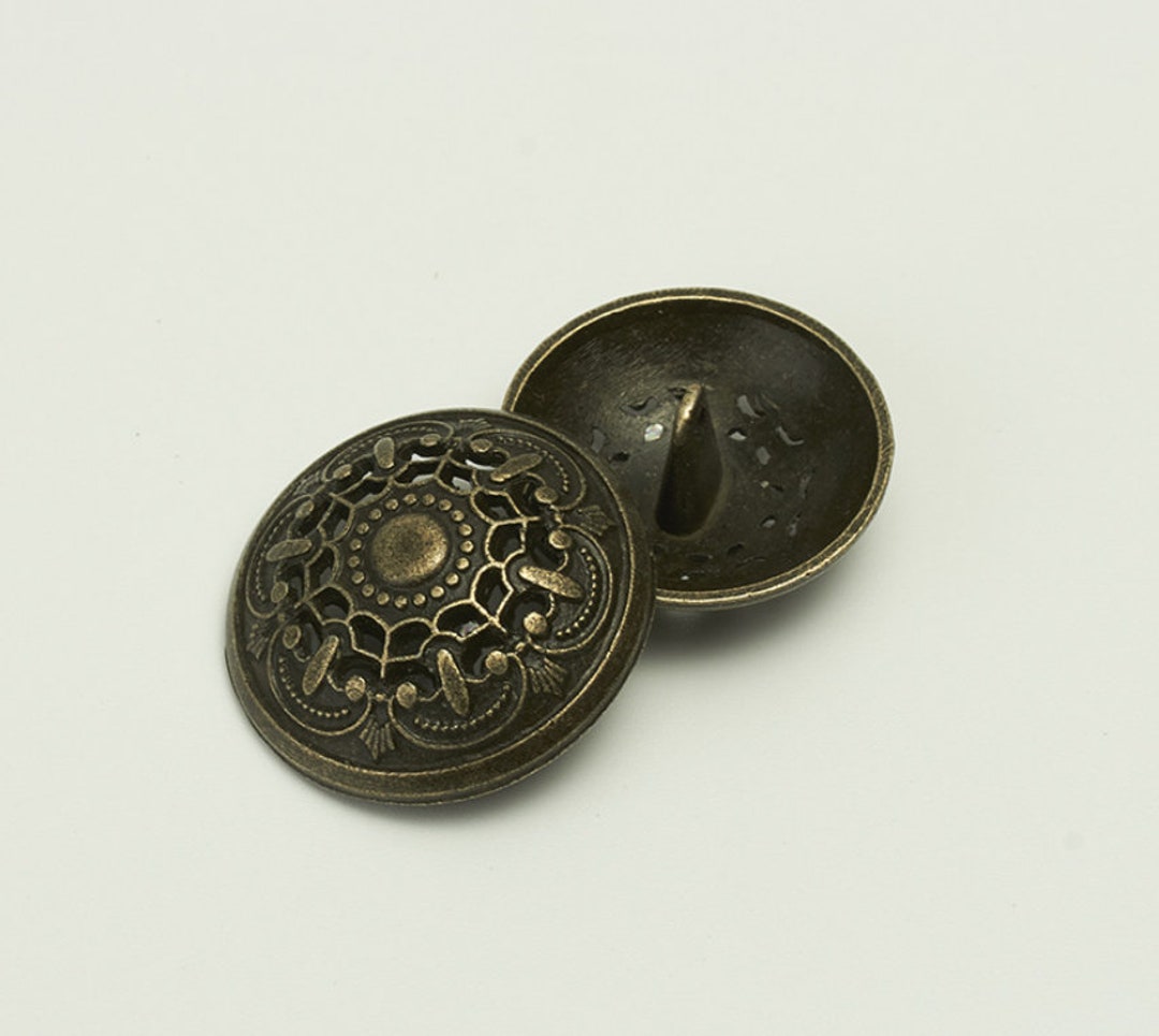 Metal Buttons, Floral Desgin, Anti Bronze Tone, 18mm, 23mm, or 25mm ...
