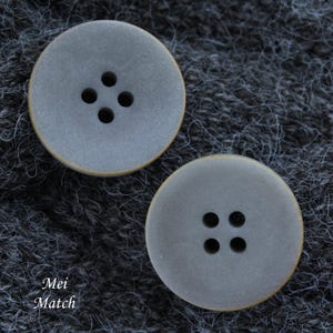 4 Holes Grey Buttons with Brown Rim, Corozo, 11.5mm, 15mm, 17.5mm, 20mm or 25mm, Pack of 10(B865)