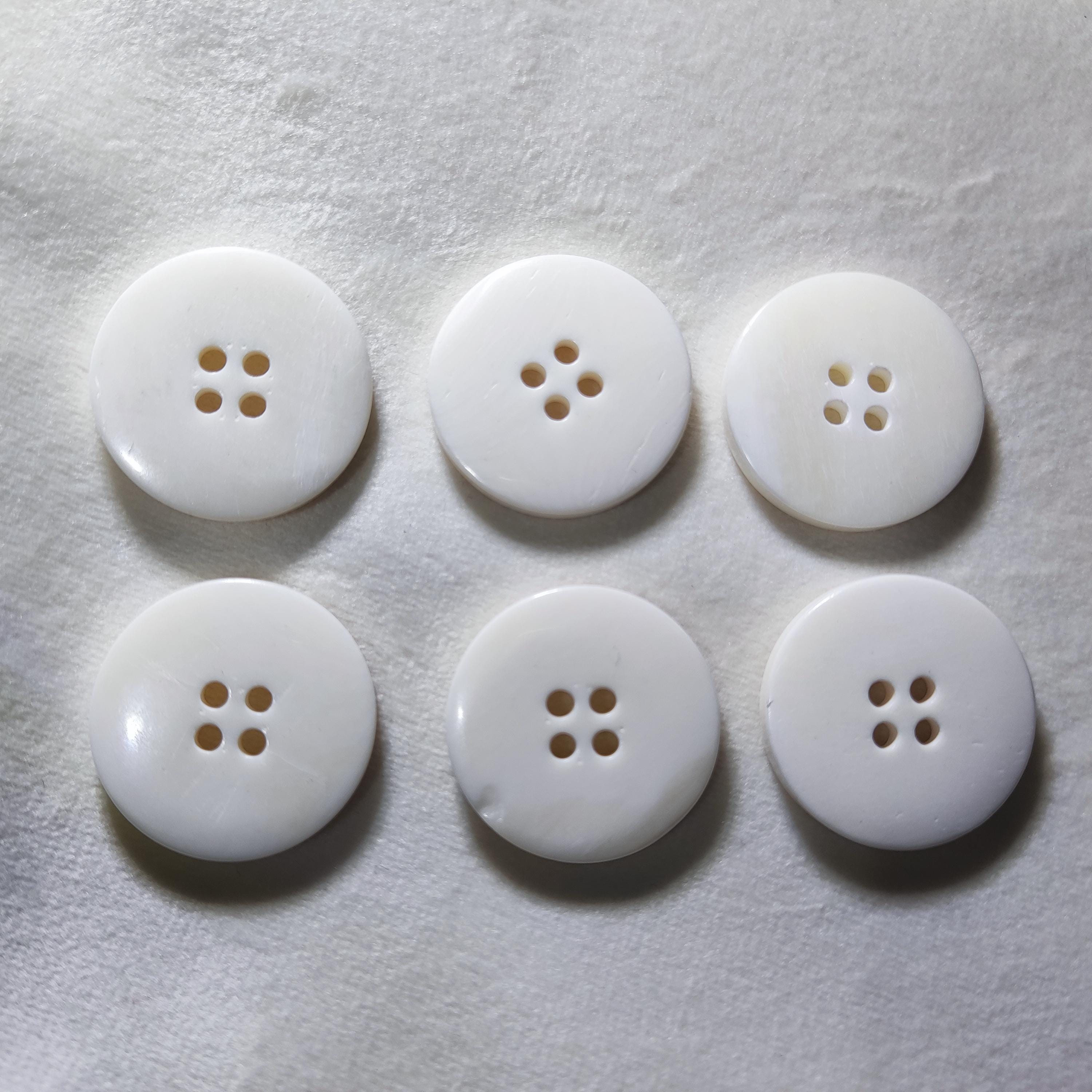 Natural Buffalo Bone Buttons Creamy White, Front Smooth, Back May Show ...