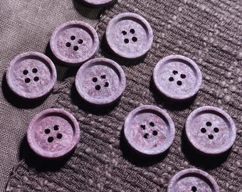 Dusty Plum Plastic Buttons, 15mm, 18mm, 20mm, 23mm or 25mm, Pack of 10(B2168)