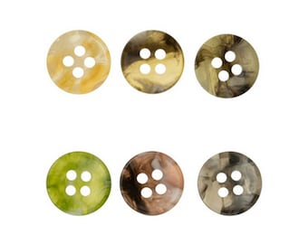 Beach Shirt Buttons,Yellow, Red, Green, Brown, Gray, Black, 11.5mm/0.45",Pack of 10 or 100(B175)