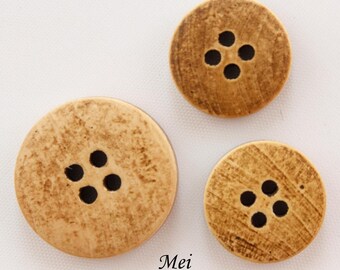 木製ボタン 花柄 ブラウン 15mmまたは20mm 10個入り(B816 木製ボタン 花柄 ブラウン 15mmまたは20mm 10個入り(B816