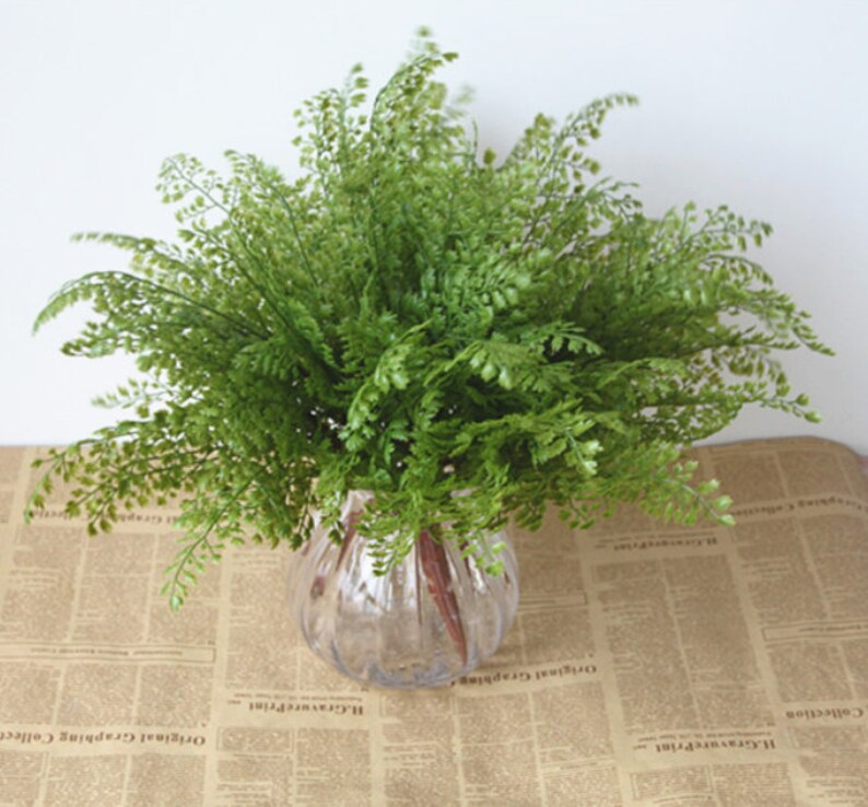 Artificial Fern Plastic Maidenhair Fern Artificial Greenery Etsy