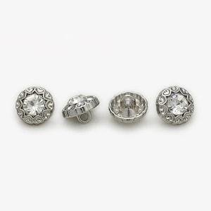 11mm Rhinestone Metal Shirt Buttons, Pack of 10(B1776)