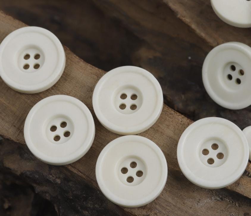 Off White Buttons, Natural Buffalo Bone, Rim, 11.5mm, 15mm, 17.5mm or 20mm, Pack of 10(B1156)