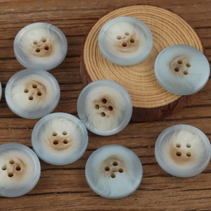 Buttons Light Blue, 4 Holes, 15mm, 20mm, 25mm, Pack of 10(B647)