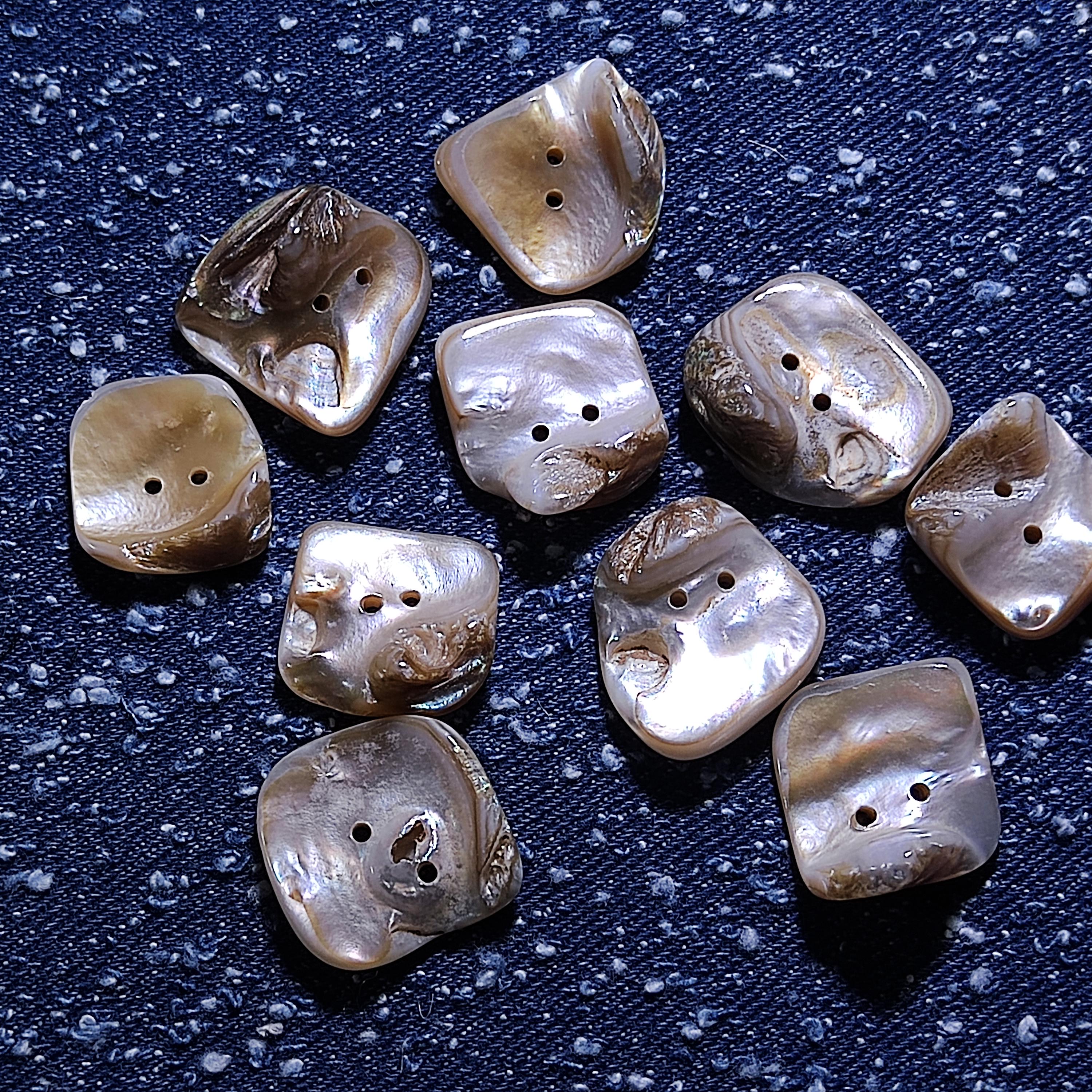 Rock Hand Button Natural Shell Buttons, Rock Shape, Every Button Will Be Different, Pack ...