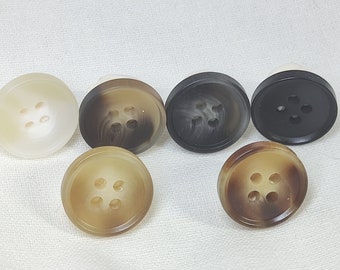 10 boutons en résine marron/crème/noir, boutons de costume, 15 mm à 30 mm (B084).