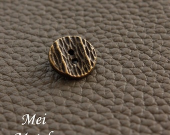 Antique Gold Metal Button 11.5mm/0.45", 2 Holes, Pack of 10(B1248)