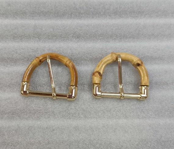 Natural Bamboo and Metal Buckles, D Shape, Fit 4cm/1.57  display picture 1
