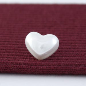 Pearl Heart Shank Buttons, White, Available in Yellow, Brown, Blue, Pink or Red,  14mm/ 0.55&quot;, Pack of 6(B759)