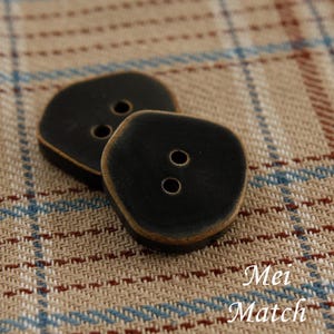 Genuine Horn Buttons, Rock Shaped, 12mm, 15mm, 20mm, Pack of 10(B825) image 1