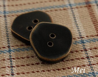 Genuine Horn Buttons, Rock Shaped, 12mm, 15mm, 20mm, Pack of 10(B825)