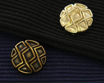 Bottoni con motivo a treccia in metallo, color ottone o marrone metallizzato simile al rame, da 18 mm a 25 mm, confezione da 5 (B339)