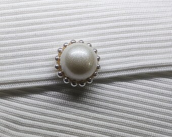 5PCS Pearly effect Domed Buttons, Big Faux Pearl In The Centre,19mm or 22mm(B486)