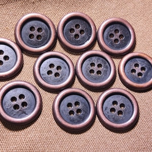 Boutons en métal aspect bronze antique, 15 mm ou 20 mm, lot de 10(B1591)