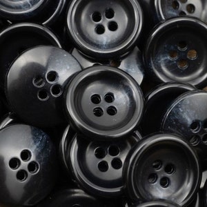 Dark Blue Buttons, Plastic, 15mm, 20mm or 25mm, Pack of 10(B748)