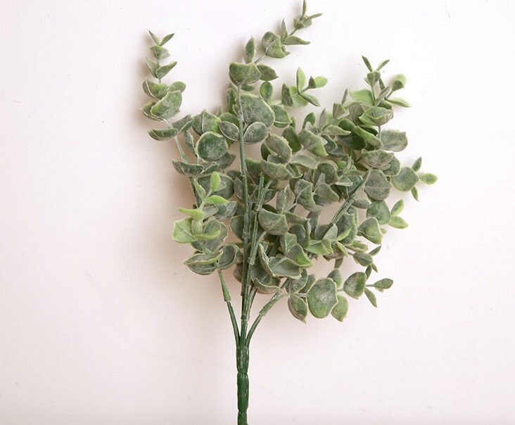 5 Stems Artificial Eucalyptus Dark Green Eucalyptus Etsy