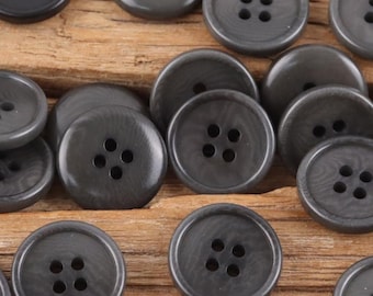 Dark Gray Corozo Buttons, 11mm, 15mm, 17mm, 20mm, Pack of 10(B1056)