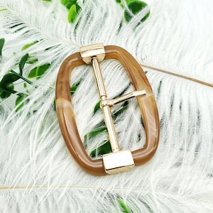 Belt Buckles, Light Caramel to Warm Brown Toen, Rectangle, Fit Belt 30mm or 50mm, Pack of 2(B1232)