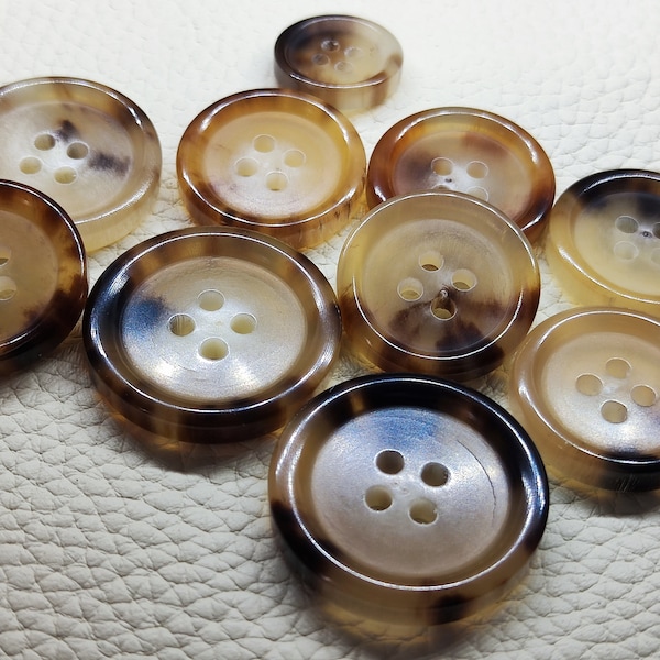 Real Horn Buttons, Beige, Mingle, 15mm to 25mm, Pack of 2 or 6(B120)