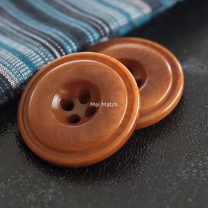 Botones de corozo marrón, 15 mm, 18 mm, 20 mm, 23 mm o 25 mm, color natural (puede variar), paquete de 10 (B1497)