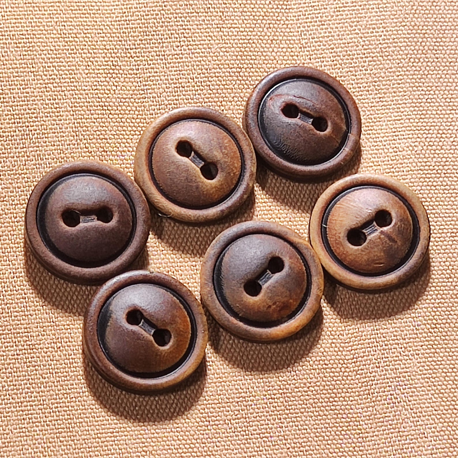 Dark Brown Horn Buttons With an Aged Finish and Natural Tonal Variation ...