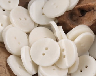 Off White Buttons Wavy Design, Natural Corozo,  15mm, 17.5mm, 20mm or 25mm, Pack of 10(B608)