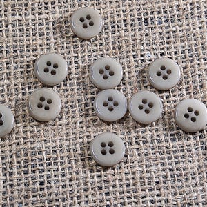 Taupe Beige Corozo Buttons, Flat 4 Hole, 11.5mm or 12.5mm, Pack of 10(B2086)