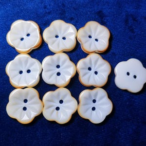 Botones de flores de Corozo con borde quemado, 12,5 mm, 15 mm, 18 mm, 20 mm, paquete de 10 (B1598)