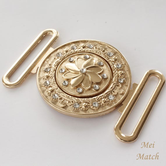 Decorative Hook-and-loop Clasp Buckle, Gold-tone Finish  display picture 1