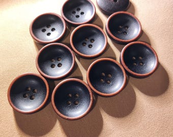 Dark Brown and Black Buttons, Plastic, 15mm, 20mm, 22.5mm or 25mm, Pack of 10(B1961)