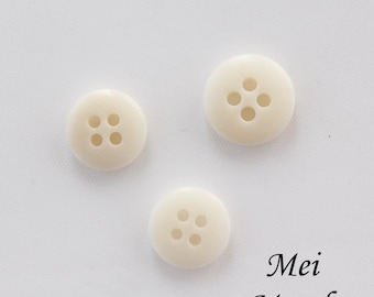 Natural Corozo Buttons Off White, 10mm to 20mm, Pack of 10(B509)