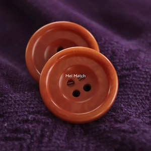Botões laranja e marrom, quatro furos, corozo natural, 15 mm, 20 mm, 25 mm, pacote com 10 (B651)