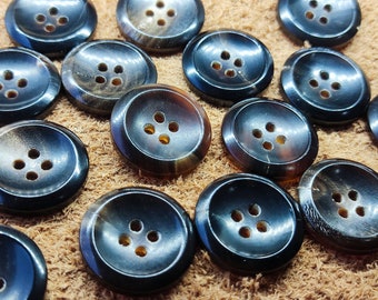 Buttons Real Horn Brown, Cup Shape, 12.5mm to 28mm, Pack of 5(B708)