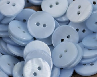 Shell Buttons, Baby Blue, 10mm, 11.5mm, 15mm, 17.5mm or 20mm, Pack of 10(B505)